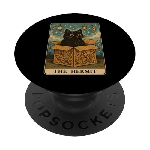 The Hermit Tarotkarte Mystic Cat In Box Lustige Katze PopSockets Klebender PopGrip The Hermit Tarotkarte Mystic Cat In Box Lustige Katze PopSockets Klebender PopGrip von Cat Tarot Card Designs