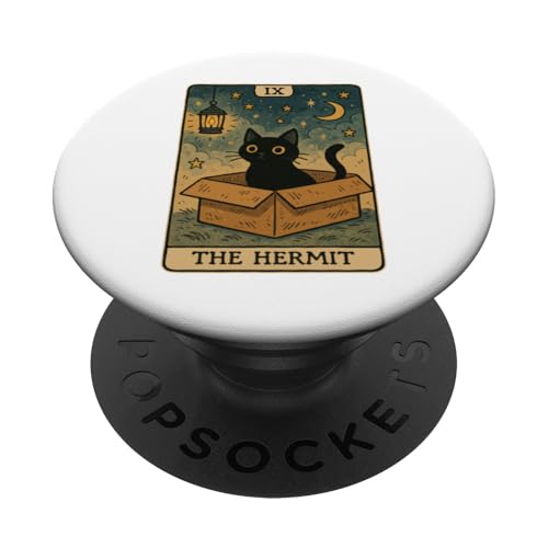 The Hermit Tarotkarte Mystic Cat In Box Lustige Katze PopSockets Klebender PopGrip The Hermit Tarotkarte Mystic Cat In Box Lustige Katze PopSockets Klebender PopGrip von Cat Tarot Card Designs