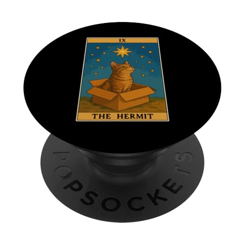 The Hermit Tarotkarte Mystic Cat In Box Lustige Katze PopSockets Klebender PopGrip The Hermit Tarotkarte Mystic Cat In Box Lustige Katze PopSockets Klebender PopGrip von Cat Tarot Card Designs
