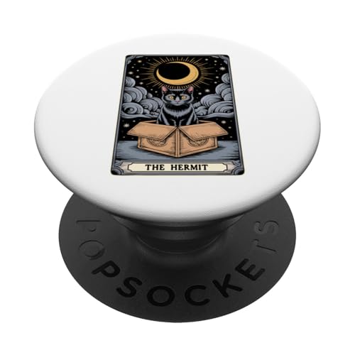 The Hermit Tarotkarte Mystic Cat In Box Lustige Katze PopSockets Klebender PopGrip The Hermit Tarotkarte Mystic Cat In Box Lustige Katze PopSockets Klebender PopGrip von Cat Tarot Card Designs