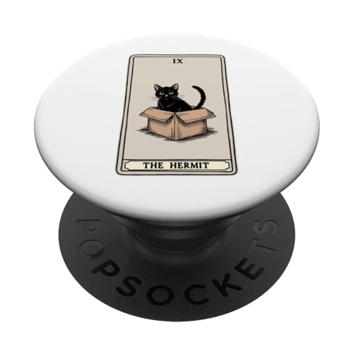 The Hermit Tarotkarte Mystic Cat In Box Lustige Katze PopSockets Klebender PopGrip The Hermit Tarotkarte Mystic Cat In Box Lustige Katze PopSockets Klebender PopGrip von Cat Tarot Card Designs