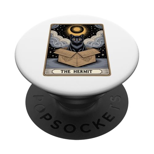 The Hermit Tarotkarte Mystic Cat In Box Lustige Katze PopSockets Klebender PopGrip The Hermit Tarotkarte Mystic Cat In Box Lustige Katze PopSockets Klebender PopGrip von Cat Tarot Card Designs