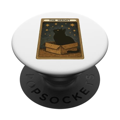 The Hermit Tarotkarte Mystic Cat In Box Lustige Katze PopSockets Klebender PopGrip The Hermit Tarotkarte Mystic Cat In Box Lustige Katze PopSockets Klebender PopGrip von Cat Tarot Card Designs