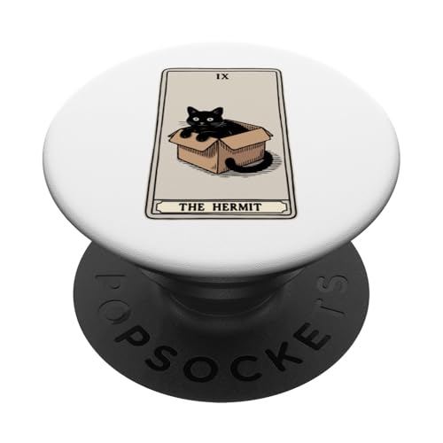 The Hermit Tarotkarte Mystic Cat In Box Lustige Katze PopSockets Klebender PopGrip The Hermit Tarotkarte Mystic Cat In Box Lustige Katze PopSockets Klebender PopGrip von Cat Tarot Card Designs
