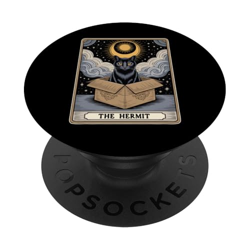 The Hermit Tarotkarte für Katzenliebhaber, lustige Katze PopSockets Klebender PopGrip The Hermit Tarotkarte für Katzenliebhaber, lustige Katze PopSockets Klebender PopGrip von Cat Tarot Card Designs