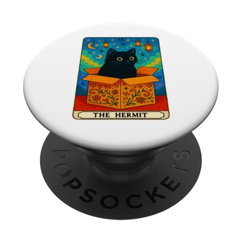 The Hermit Tarotkarte für Katzenliebhaber, lustige Katze PopSockets Klebender PopGrip The Hermit Tarotkarte für Katzenliebhaber, lustige Katze PopSockets Klebender PopGrip von Cat Tarot Card Designs