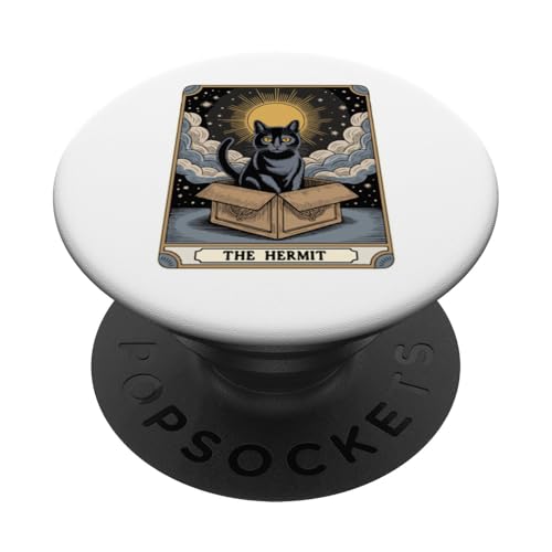 The Hermit Tarotkarte für Katzenliebhaber, lustige Katze PopSockets Klebender PopGrip The Hermit Tarotkarte für Katzenliebhaber, lustige Katze PopSockets Klebender PopGrip von Cat Tarot Card Designs