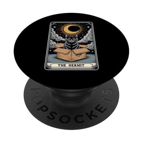 The Hermit Tarotkarte für Katzenliebhaber, lustige Katze PopSockets Klebender PopGrip The Hermit Tarotkarte für Katzenliebhaber, lustige Katze PopSockets Klebender PopGrip von Cat Tarot Card Designs