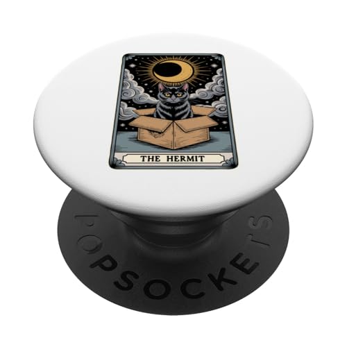 The Hermit Tarotkarte für Katzenliebhaber, lustige Katze PopSockets Klebender PopGrip The Hermit Tarotkarte für Katzenliebhaber, lustige Katze PopSockets Klebender PopGrip von Cat Tarot Card Designs