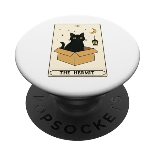 The Hermit Tarotkarte für Katzenliebhaber, lustige Katze PopSockets Klebender PopGrip The Hermit Tarotkarte für Katzenliebhaber, lustige Katze PopSockets Klebender PopGrip von Cat Tarot Card Designs