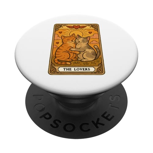 The Lovers Tarotkarte Katzenliebhaber Lustige Katze PopSockets Klebender PopGrip The Lovers Tarotkarte Katzenliebhaber Lustige Katze PopSockets Klebender PopGrip von Cat Tarot Card Designs