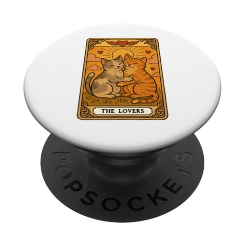 The Lovers Tarotkarte Katzenliebhaber Lustige Katze PopSockets Klebender PopGrip The Lovers Tarotkarte Katzenliebhaber Lustige Katze PopSockets Klebender PopGrip von Cat Tarot Card Designs