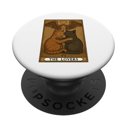 The Lovers Tarotkarte Katzenliebhaber Lustige Katze PopSockets Klebender PopGrip The Lovers Tarotkarte Katzenliebhaber Lustige Katze PopSockets Klebender PopGrip von Cat Tarot Card Designs