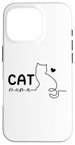Cat Mama Herz Silhouette Line Art Muttertag für Katzenmutter Hülle für iPhone 16 Pro Cat Mama Herz Silhouette Line Art Muttertag für Katzenmutter Hülle für iPhone 16 Pro von Cat Tees NYC