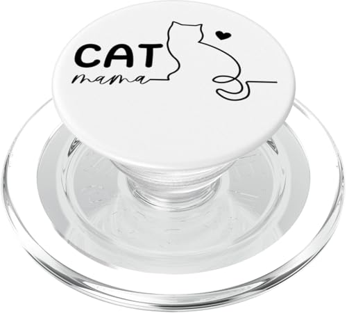 Cat Mama Herz Silhouette Line Art Muttertag für Katzenmutter PopSockets PopGrip für MagSafe Cat Mama Herz Silhouette Line Art Muttertag für Katzenmutter PopSockets PopGrip für MagSafe von Cat Tees NYC