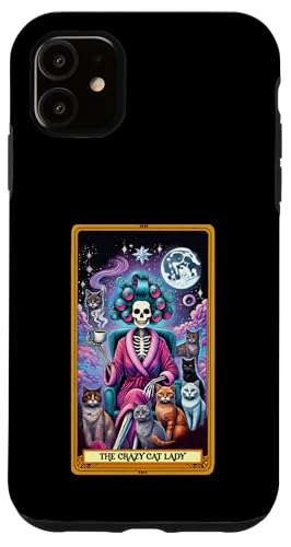 Crazy Cat Lady Tarotkarte Katze Mama Muttertag Katzen Hülle für iPhone 11 von Cat Tees NYC