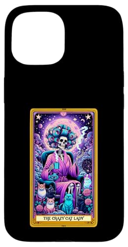 Crazy Cat Lady Tarotkarte Katze Mama Muttertag Katzen Hülle für iPhone 15 Crazy Cat Lady Tarotkarte Katze Mama Muttertag Katzen Hülle für iPhone 15 von Cat Tees NYC