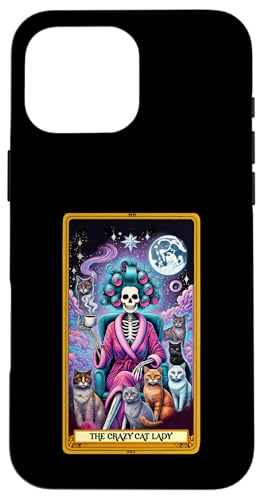 Crazy Cat Lady Tarotkarte Katze Mama Muttertag Katzen Hülle für iPhone 16 Pro Max von Cat Tees NYC