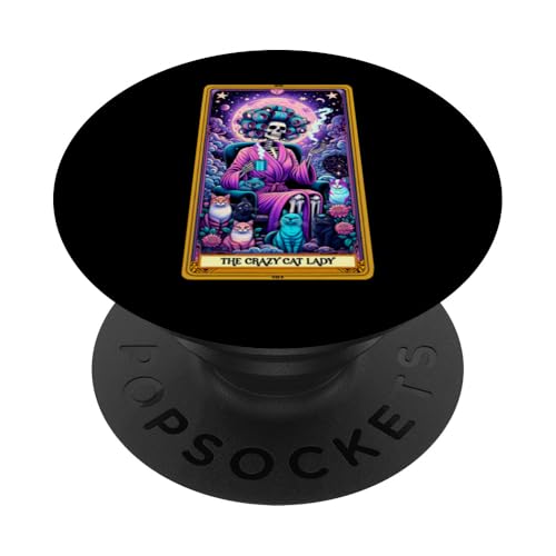 Crazy Cat Lady Tarotkarte Katze Mama Muttertag Katzen PopSockets Klebender PopGrip von Cat Tees NYC