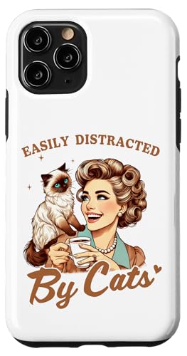 Leicht abgelenkt von Himalaya-Katzen, Retro-Himalaya-Katzenmutter Hülle für iPhone 11 Pro Leicht abgelenkt von Himalaya-Katzen, Retro-Himalaya-Katzenmutter Hülle für iPhone 11 Pro von Cat Tees NYC