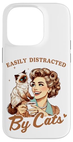 Leicht abgelenkt von Himalaya-Katzen, Retro-Himalaya-Katzenmutter Hülle für iPhone 14 Pro Leicht abgelenkt von Himalaya-Katzen, Retro-Himalaya-Katzenmutter Hülle für iPhone 14 Pro von Cat Tees NYC