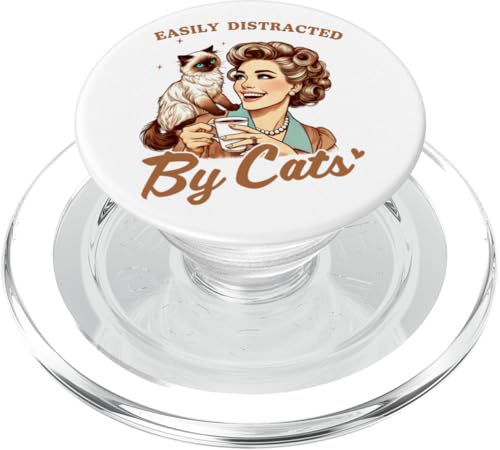Leicht abgelenkt von Himalaya-Katzen, Retro-Himalaya-Katzenmutter PopSockets PopGrip für MagSafe Leicht abgelenkt von Himalaya-Katzen, Retro-Himalaya-Katzenmutter PopSockets PopGrip für MagSafe von Cat Tees NYC