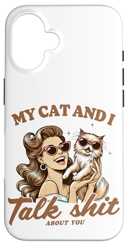 My Cat and I Talk Shit About You Lustige Katze Mama Retro Katze Hülle für iPhone 16 My Cat and I Talk Shit About You Lustige Katze Mama Retro Katze Hülle für iPhone 16 von Cat Tees NYC