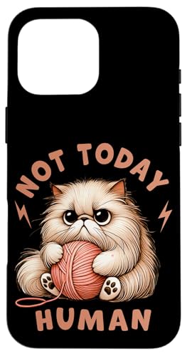 Nicht heute Menschenkatze, Mama, Katze, Papa, süße lustige Katze, Miau Hülle für iPhone 16 Pro Max Nicht heute Menschenkatze, Mama, Katze, Papa, süße lustige Katze, Miau Hülle für iPhone 16 Pro Max von Cat Tees NYC