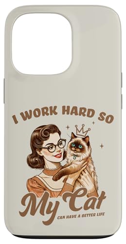 Retro Katze Mama Katze Papa Arbeite hart, damit meine Katze ein besseres Leben führen kann Hülle für iPhone 13 Pro Retro Katze Mama Katze Papa Arbeite hart, damit meine Katze ein besseres Leben führen kann Hülle für iPhone 13 Pro von Cat Tees NYC