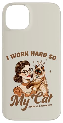 Retro Katze Mama Katze Papa Arbeite hart, damit meine Katze ein besseres Leben führen kann Hülle für iPhone 14 Plus Retro Katze Mama Katze Papa Arbeite hart, damit meine Katze ein besseres Leben führen kann Hülle für iPhone 14 Plus von Cat Tees NYC