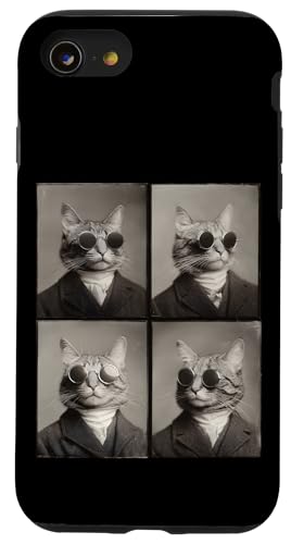 Lustige Photobooth-Katze mit Sonnenbrille und Anzug Hülle für iPhone SE (2020) / 7 / 8 von Cat and Kitten Photograph Designs