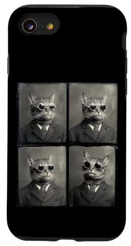 Lustige Photobooth-Katze mit Sonnenbrille und Anzug Hülle für iPhone SE (2020) / 7 / 8 von Cat and Kitten Photograph Designs