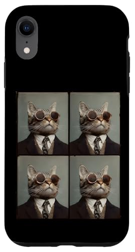Lustige Photobooth-Katze mit Sonnenbrille und Anzug Hülle für iPhone XR von Cat and Kitten Photograph Designs