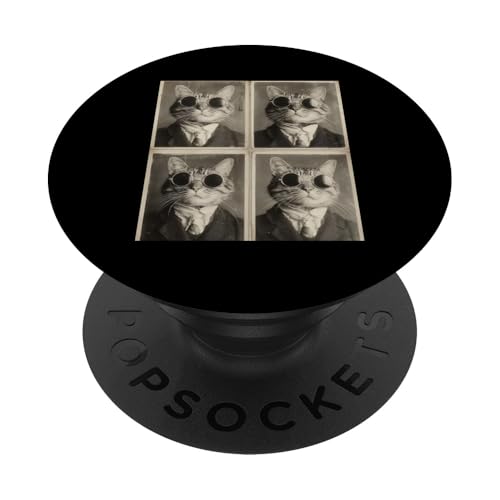 Lustige Photobooth-Katze mit Sonnenbrille und Anzug PopSockets Klebender PopGrip Lustige Photobooth-Katze mit Sonnenbrille und Anzug PopSockets Klebender PopGrip von Cat and Kitten Photograph Designs
