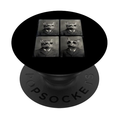 Lustige Photobooth-Katze mit Sonnenbrille und Anzug PopSockets Klebender PopGrip Lustige Photobooth-Katze mit Sonnenbrille und Anzug PopSockets Klebender PopGrip von Cat and Kitten Photograph Designs