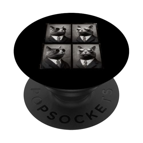Lustige Photobooth-Katze mit Sonnenbrille und Anzug PopSockets Klebender PopGrip Lustige Photobooth-Katze mit Sonnenbrille und Anzug PopSockets Klebender PopGrip von Cat and Kitten Photograph Designs