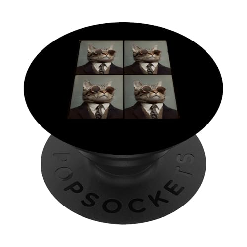 Lustige Photobooth-Katze mit Sonnenbrille und Anzug PopSockets Klebender PopGrip Lustige Photobooth-Katze mit Sonnenbrille und Anzug PopSockets Klebender PopGrip von Cat and Kitten Photograph Designs