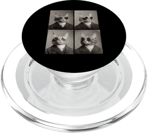 Lustige Photobooth-Katze mit Sonnenbrille und Anzug PopSockets PopGrip für MagSafe Lustige Photobooth-Katze mit Sonnenbrille und Anzug PopSockets PopGrip für MagSafe von Cat and Kitten Photograph Designs