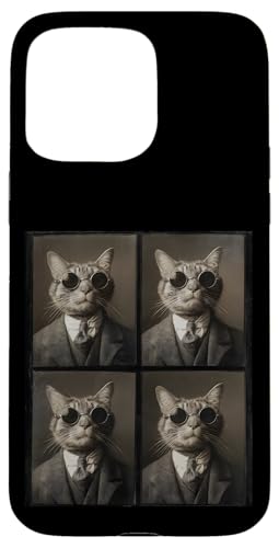 Vintage Photobooth Katze trägt Sonnenbrille und Anzug Hülle für iPhone 15 Pro Max Vintage Photobooth Katze trägt Sonnenbrille und Anzug Hülle für iPhone 15 Pro Max von Cat and Kitten Photograph Designs