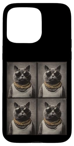 Vintage Photobooth Katze trägt Sonnenbrille und Anzug Hülle für iPhone 15 Pro Max Vintage Photobooth Katze trägt Sonnenbrille und Anzug Hülle für iPhone 15 Pro Max von Cat and Kitten Photograph Designs