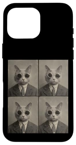 Vintage Photobooth Katze trägt Sonnenbrille und Anzug Hülle für iPhone 16 Pro Max Vintage Photobooth Katze trägt Sonnenbrille und Anzug Hülle für iPhone 16 Pro Max von Cat and Kitten Photograph Designs