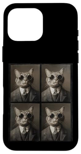 Vintage Photobooth Katze trägt Sonnenbrille und Anzug Hülle für iPhone 16 Pro Max Vintage Photobooth Katze trägt Sonnenbrille und Anzug Hülle für iPhone 16 Pro Max von Cat and Kitten Photograph Designs