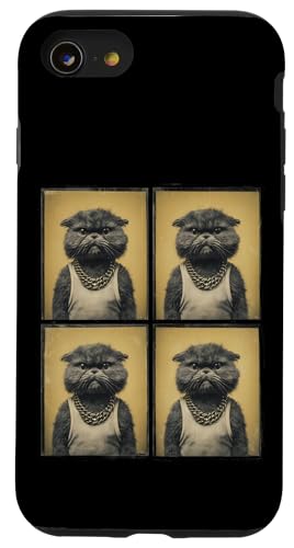 Vintage Photobooth Katze trägt Sonnenbrille und Anzug Hülle für iPhone SE (2020) / 7 / 8 von Cat and Kitten Photograph Designs