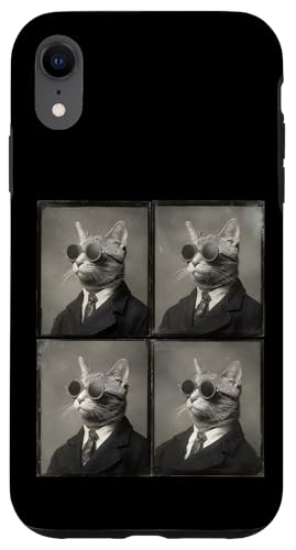 Vintage Photobooth Katze trägt Sonnenbrille und Anzug Hülle für iPhone XR Vintage Photobooth Katze trägt Sonnenbrille und Anzug Hülle für iPhone XR von Cat and Kitten Photograph Designs