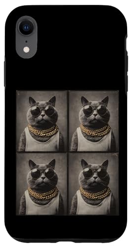 Vintage Photobooth Katze trägt Sonnenbrille und Anzug Hülle für iPhone XR Vintage Photobooth Katze trägt Sonnenbrille und Anzug Hülle für iPhone XR von Cat and Kitten Photograph Designs