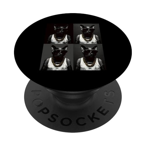 Vintage Photobooth Katze trägt Sonnenbrille und Anzug PopSockets Klebender PopGrip Vintage Photobooth Katze trägt Sonnenbrille und Anzug PopSockets Klebender PopGrip von Cat and Kitten Photograph Designs