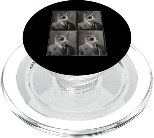 Vintage Photobooth Katze trägt Sonnenbrille und Anzug PopSockets PopGrip für MagSafe Vintage Photobooth Katze trägt Sonnenbrille und Anzug PopSockets PopGrip für MagSafe von Cat and Kitten Photograph Designs