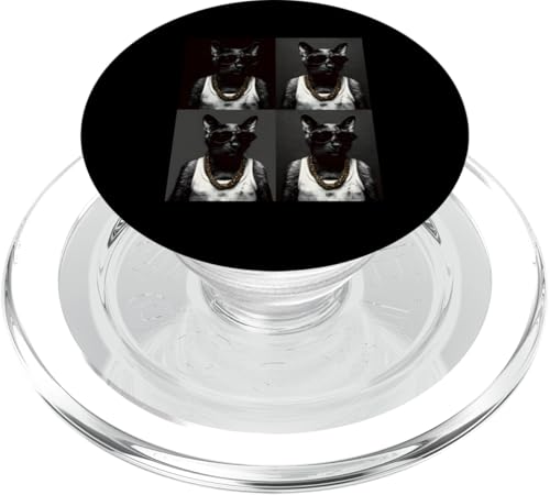 Vintage Photobooth Katze trägt Sonnenbrille und Anzug PopSockets PopGrip für MagSafe Vintage Photobooth Katze trägt Sonnenbrille und Anzug PopSockets PopGrip für MagSafe von Cat and Kitten Photograph Designs