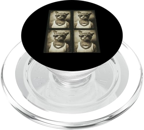 Vintage Photobooth Katze trägt Sonnenbrille und Anzug PopSockets PopGrip für MagSafe Vintage Photobooth Katze trägt Sonnenbrille und Anzug PopSockets PopGrip für MagSafe von Cat and Kitten Photograph Designs