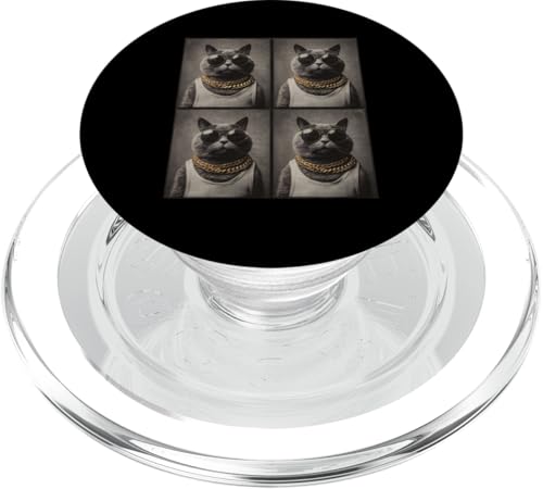 Vintage Photobooth Katze trägt Sonnenbrille und Anzug PopSockets PopGrip für MagSafe Vintage Photobooth Katze trägt Sonnenbrille und Anzug PopSockets PopGrip für MagSafe von Cat and Kitten Photograph Designs